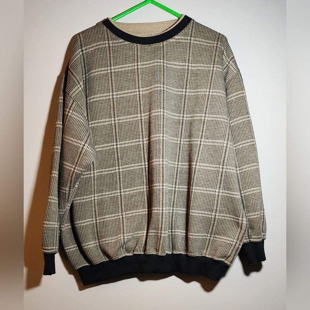 Vintage Knights Sportswear Plaid Crewneck Sweatshirt – Size Big/2XL 90s-Y2K